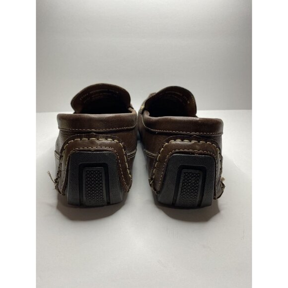 CLARKS Leather Brown Sz 11.5 M Men Driving Moccasin Loafers Slip-on Casual - Picture 5 of 12